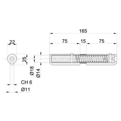 Samozatvárací pánt dvojdielny 165mm, navárateľný, sila zatvárania nastaviteľná pružinou Samozatvárací pánt dvojdielny 165mm, navárateľný, sila zatvárania nastaviteľná pružinou